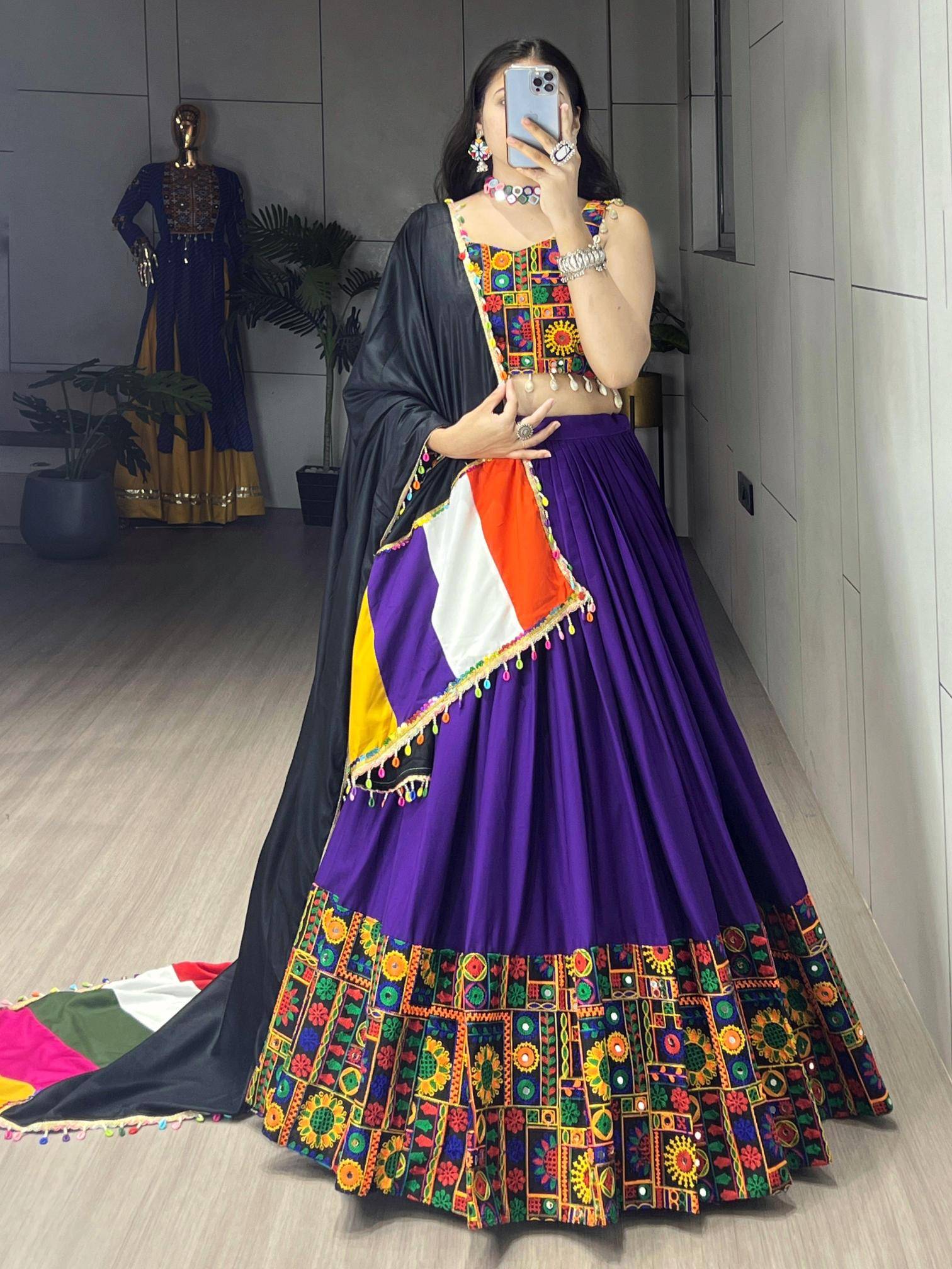 GRTN 8046 PRPL Rayon Wholesale Lehenga Market in Delhi
